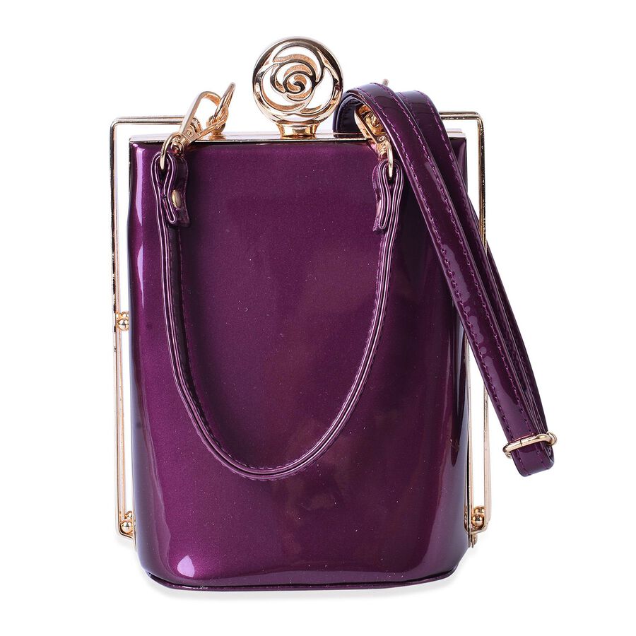 Lavender Colour Clutch Bag with Adjustable and Removable Shoulder Strap
