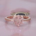 9K Rose Gold Natural Pink Diamond Snowflake Ring
