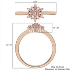 9K Rose Gold Natural Pink Diamond Snowflake Ring