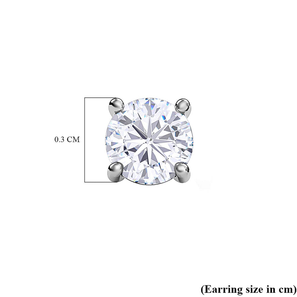 9K White Gold Diamond (I3-G-H) Stud Earrings 0.20 Ct.