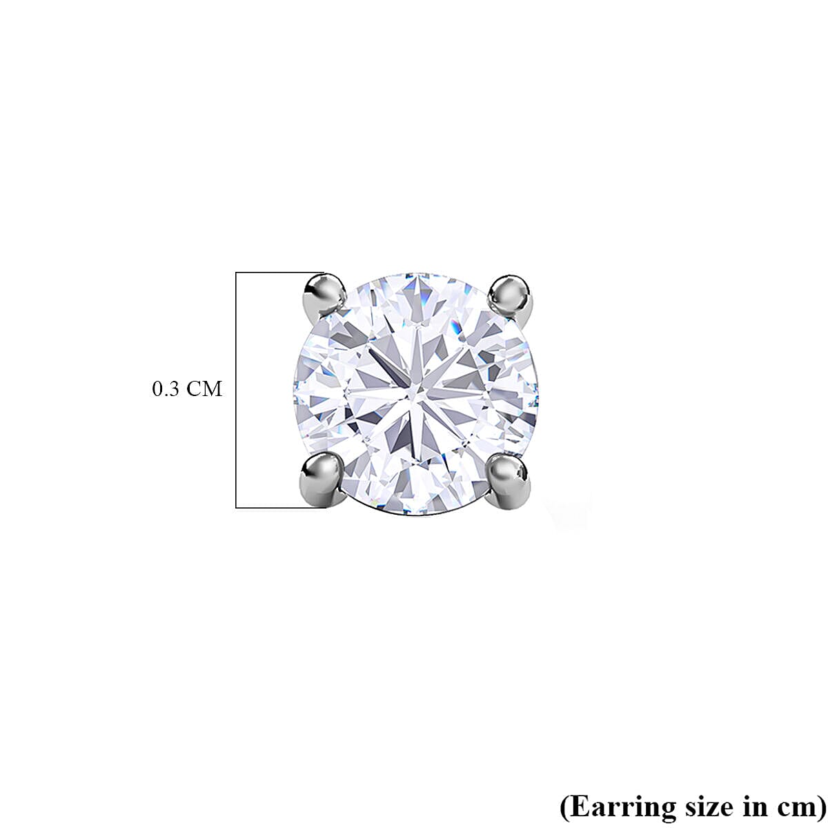 0.20 Ct Diamond Solitaire Stud Earrings in 9K White Gold I3 GH with Push Back 3393847 5