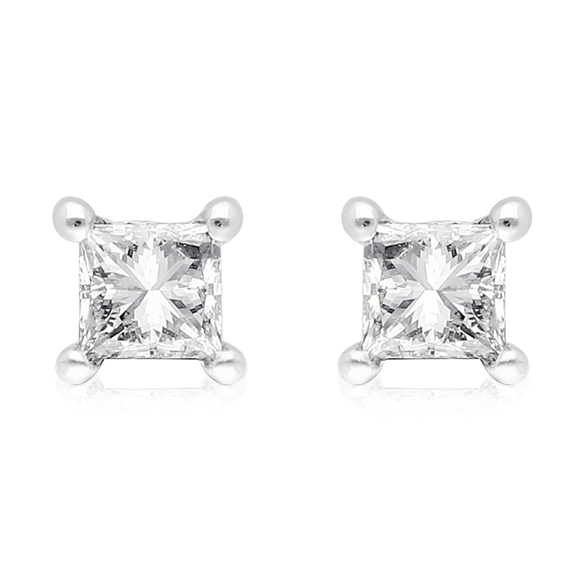 0.20 Ct.SGL Certified Diamond I3 G-H Solitaire Stud Earrings in 9K White Gold 3675648 0