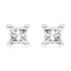 9K White Gold SGL Certified Diamond (I3-G-H) Stud Earrings with Push Back 0.20 Ct.