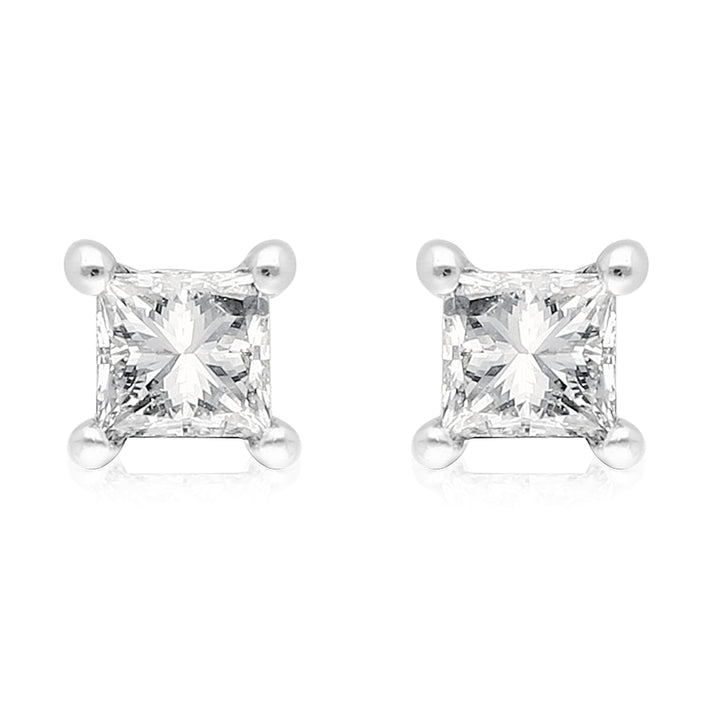 0.20 Ct.SGL Certified Diamond I3 G-H Solitaire Stud Earrings in 9K White Gold 3675648 1