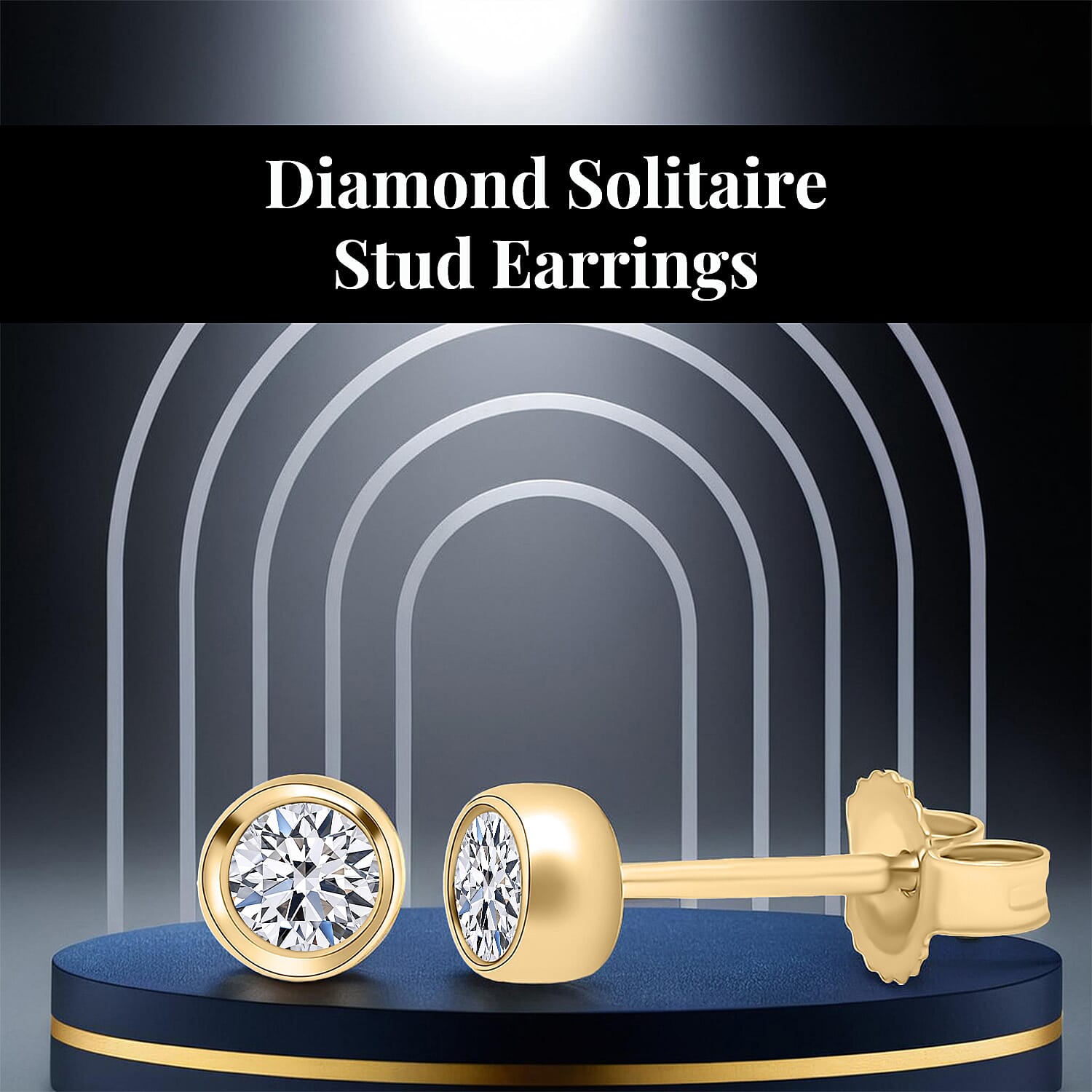 0.25 Carat Diamond Solitaire Stud Earrings in 9K Yellow Gold SGL Certified I3 GH with Push Back 1763590 2