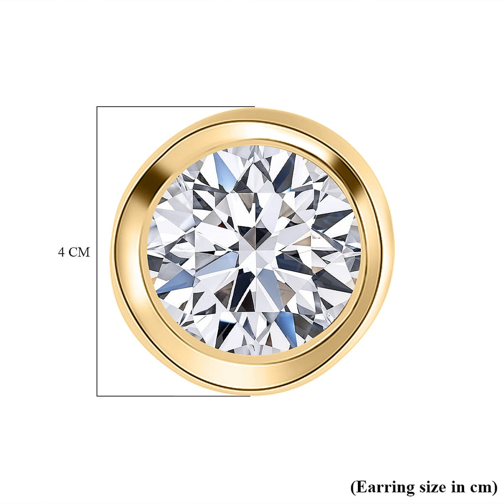 9K Yellow Gold SGL Certified Natural Diamond (I3-G-H) Stud Earrings with Push Back 0.25 Ct.