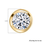 9K Yellow Gold SGL Certified Natural Diamond (I3-G-H) Stud Earrings with Push Back 0.25 Ct.