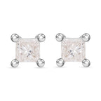 9K White Gold SGL Certified Diamond (I3-G-H) Stud Earrings (with Push Back) 0.25 Ct.