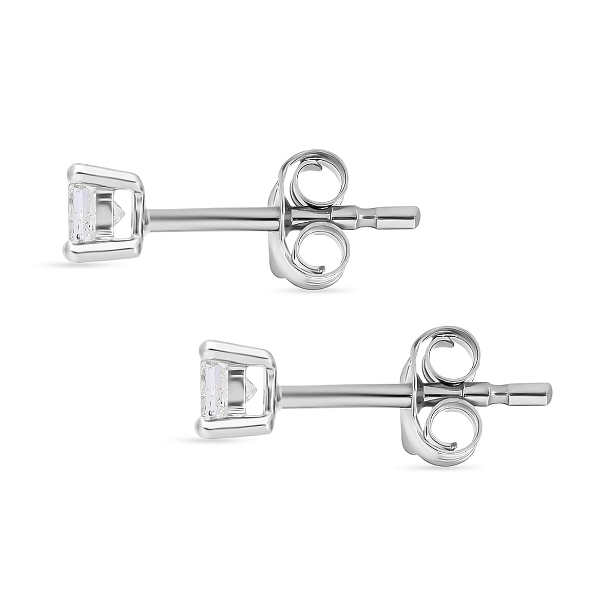 0.25 Ct Diamond Princess Cut Solitaire Stud Earrings in 9K White Gold SGL Certified I3 GH 3675915 7