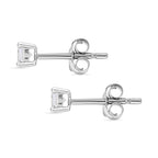 9K White Gold SGL Certified Diamond (I3-G-H) Stud Earrings (with Push Back) 0.25 Ct.