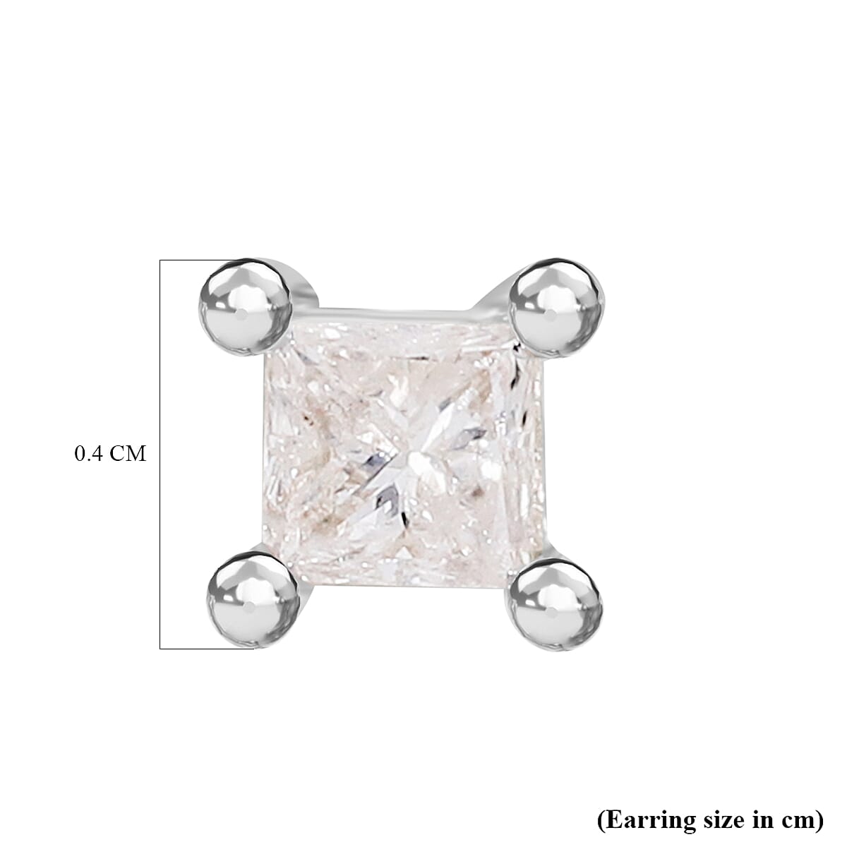 0.25 Ct Diamond Princess Cut Solitaire Stud Earrings in 9K White Gold SGL Certified I3 GH 3675915 11