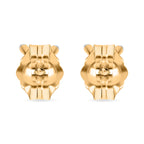 9K Yellow Gold SGL Certified Diamond (I3-G-H) Square Stud Earrings (with Push Back) 0.25 Ct.