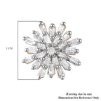 D'Joy Diamond Snow Flake Earrings with Push Back in 18K Vermeil Yellow Gold Plated Sterling Silver 0.33 Ct.