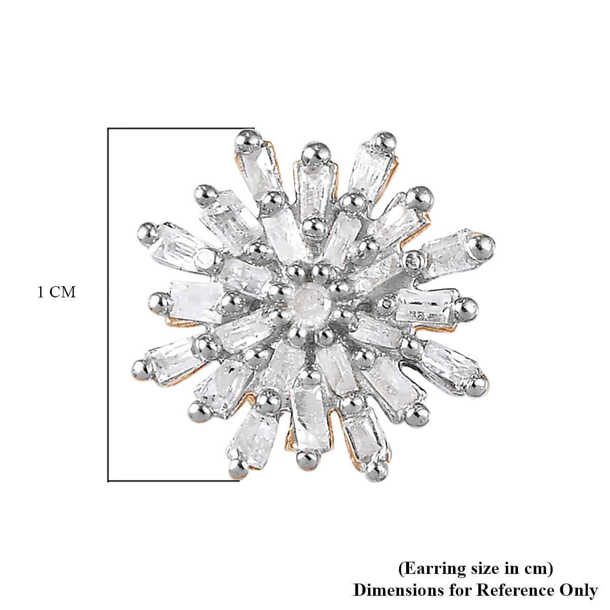 0.33 Ct. Snowflake Diamond Stud Earrings in 18K Vermeil Yellow Gold Plated Sterling Silver 3175245 5