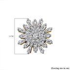 D'Joy Diamond Snow Flake Earrings with Push Back in 18K Vermeil Yellow Gold Plated Sterling Silver 0.33 Ct.