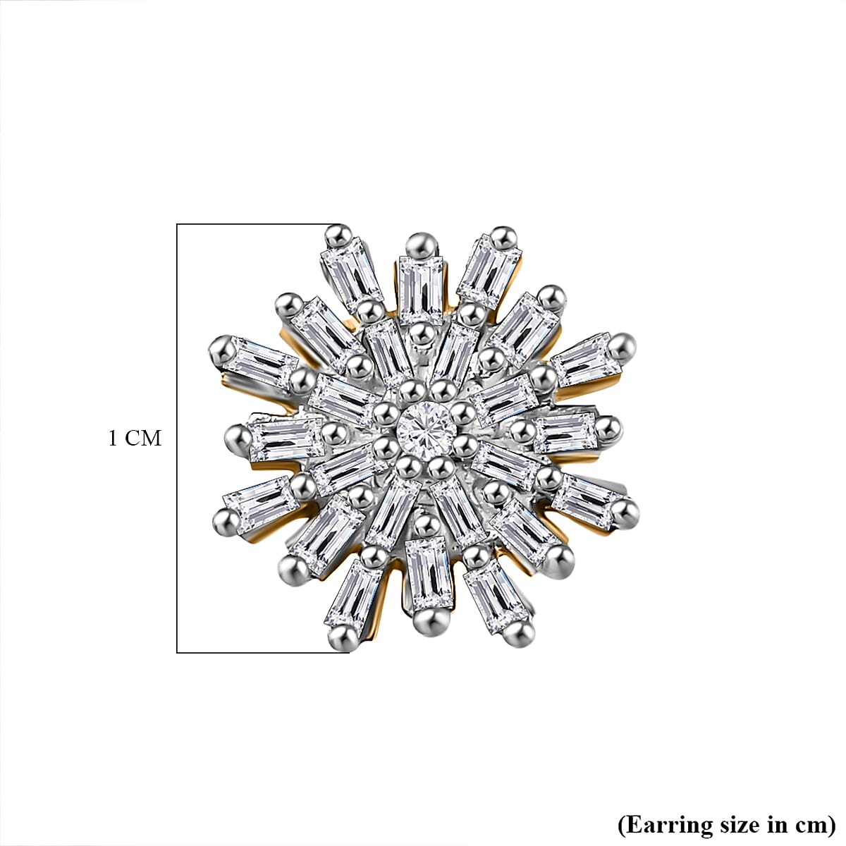 0.33 Ct. Snowflake Diamond Stud Earrings in 18K Vermeil Yellow Gold Plated Sterling Silver 3175245 6