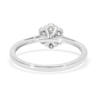 9K White Gold SGL Certified White Diamond (I3-G-H)  Pressure Set Floral Ring 0.50 Ct.
