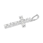 Diamond Cross Pendant in Sterling Silver