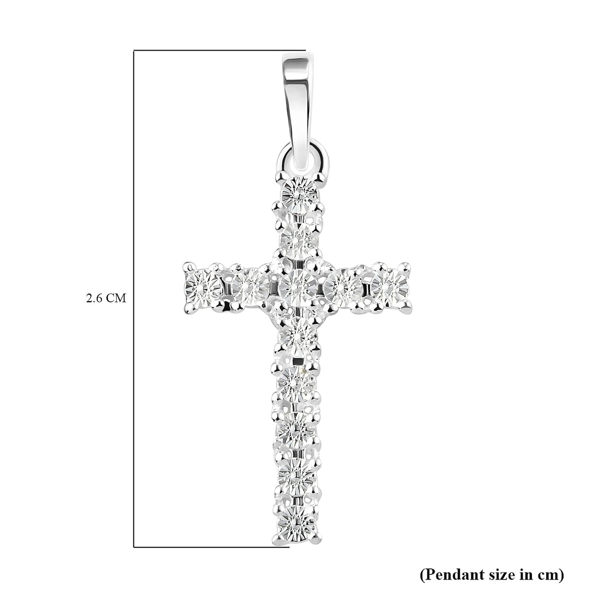 0.02 Carat Diamond Cross Pendant In Sterling Silver 7169733 4