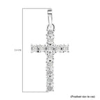 Diamond Cross Pendant in Sterling Silver