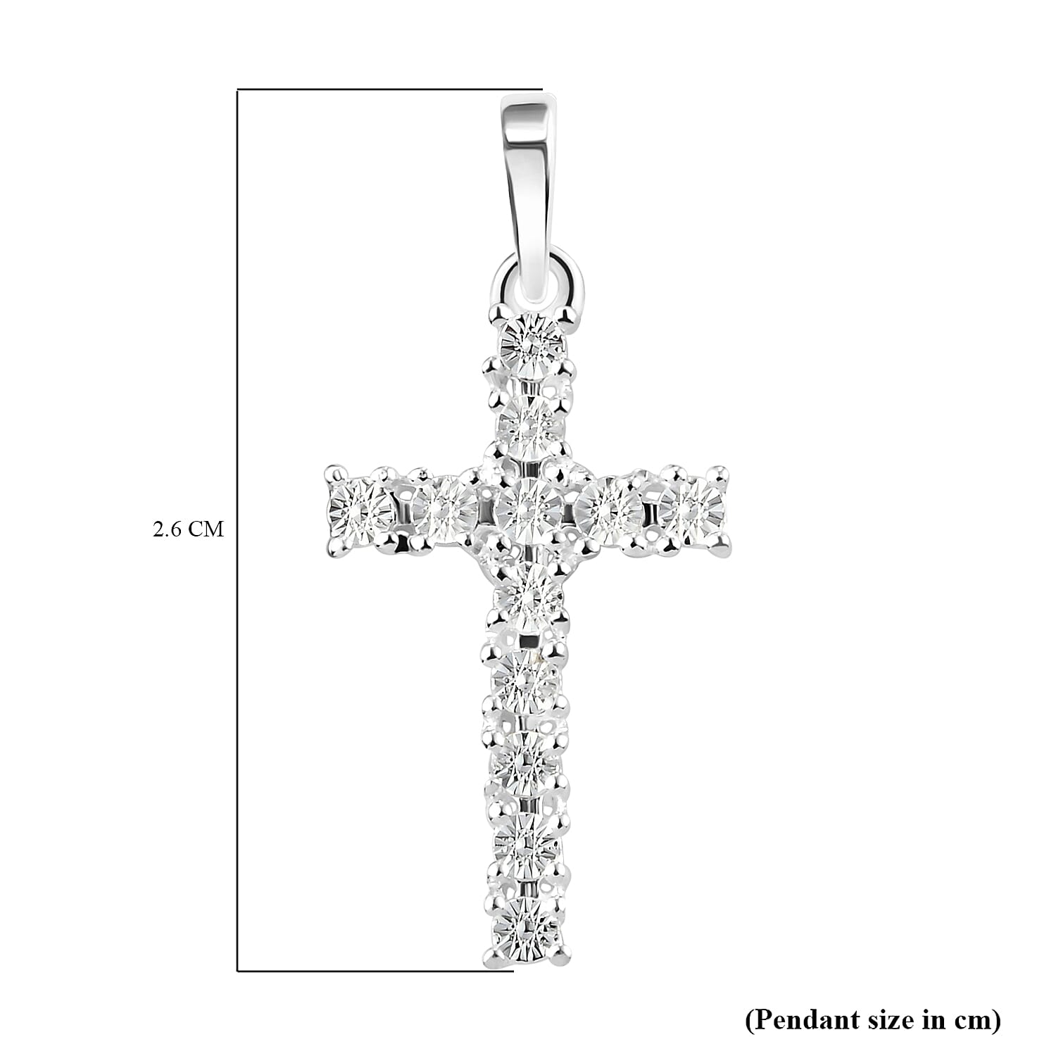 0.02 Carat Diamond Cross Pendant In Sterling Silver 7169733 4