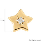 Natural Diamond Stud Star Earrings in 18K Yellow Gold Vermeil Plated Sterling Silver
