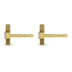 Natural Diamond Stud Star Earrings in 18K Yellow Gold Vermeil Plated Sterling Silver