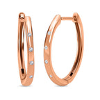 Royal Bali Collection - D'Joy Diamond (Rnd) Hoop Earrings in 18K Vermeil Rose Gold Plated Sterling Silver