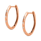 Royal Bali Collection - D'Joy Diamond (Rnd) Hoop Earrings in 18K Vermeil Rose Gold Plated Sterling Silver