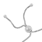 Diamond (Rnd) Adjustable Bolo Bracelet (Size 9.5) in Platinum Overlay Sterling Silver 0.150 Ct.