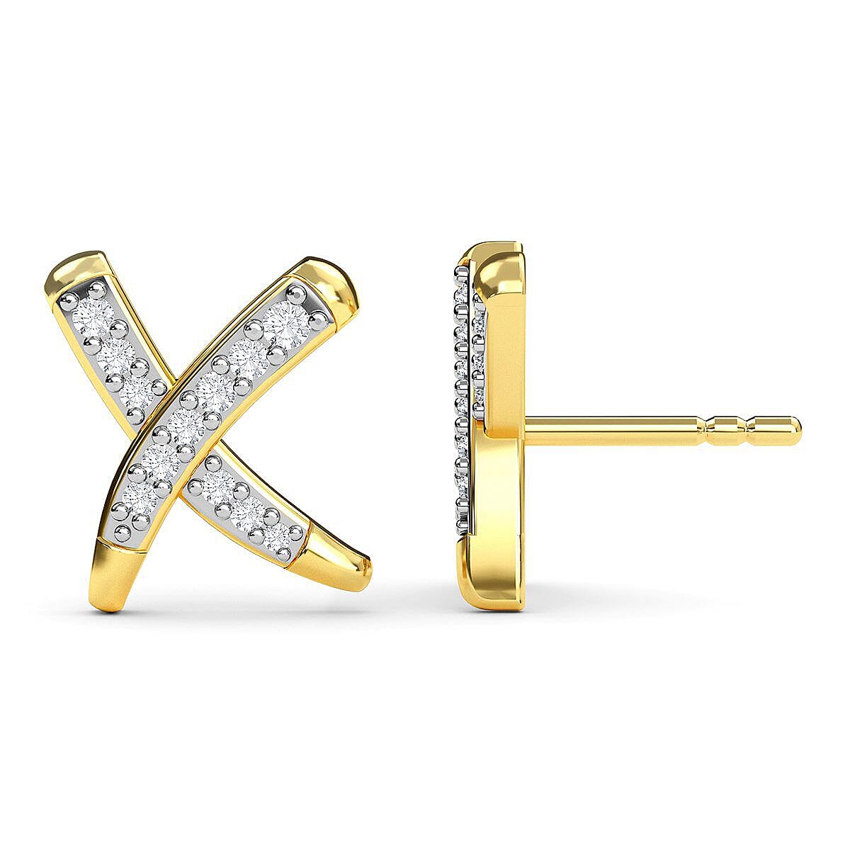 0.184Ct SI GHWhite Diamond Earring in 14K Yellow Gold 7416402 5