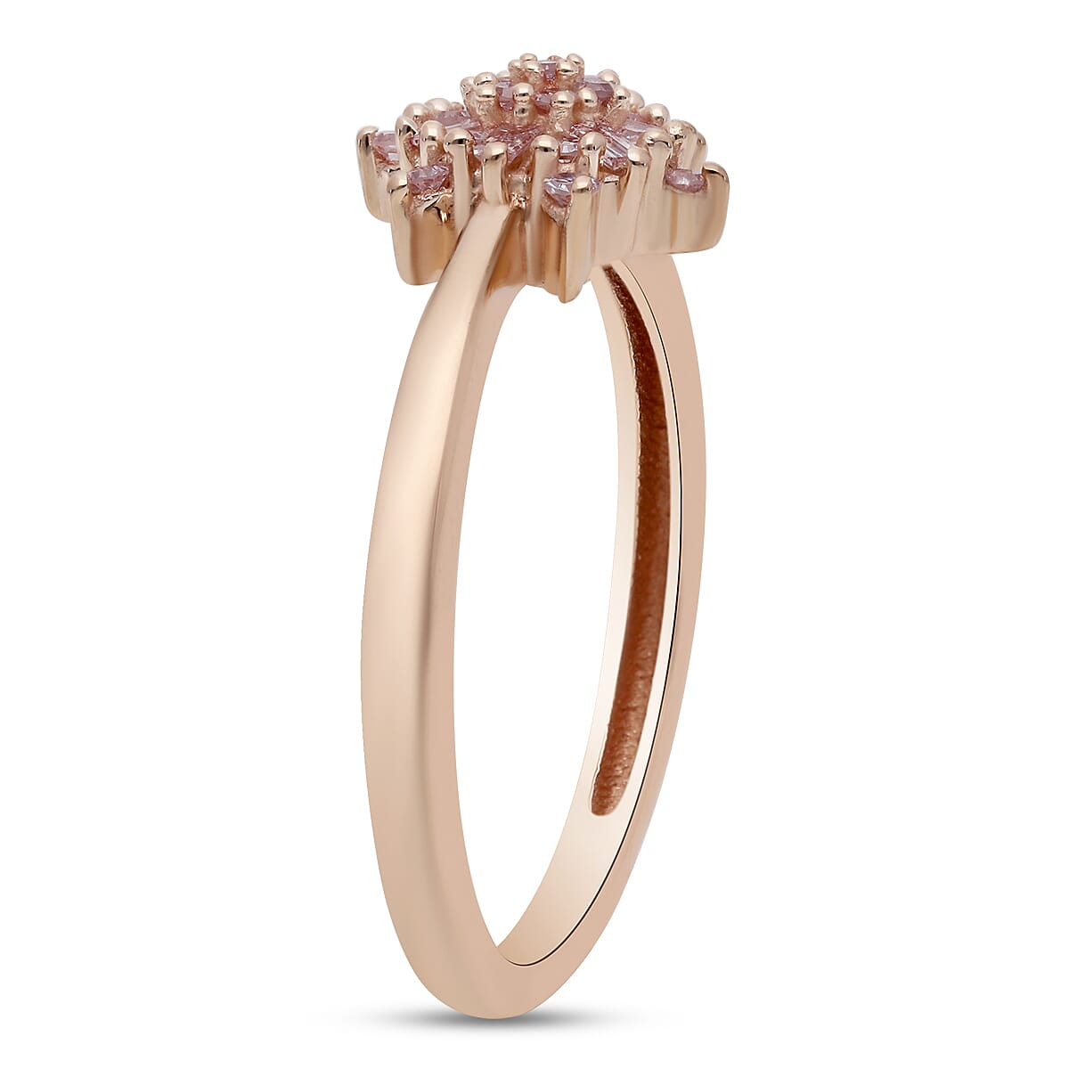 0.2 Carat Pink Diamond Snow Flake Ring in 9K Rose Gold 9058670 8