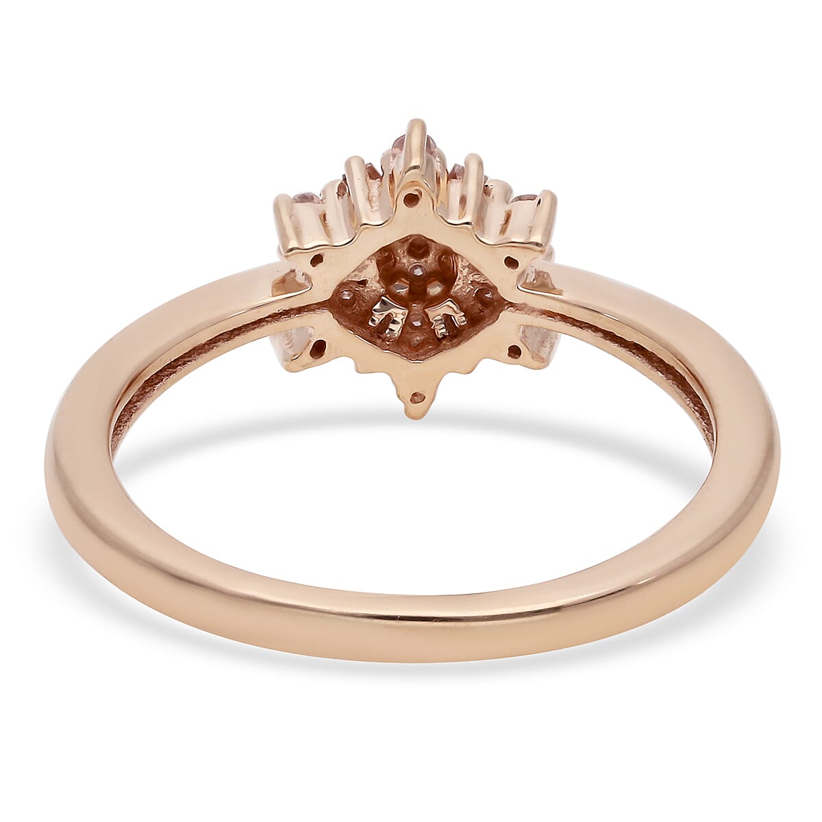 0.2 Carat Pink Diamond Snow Flake Ring in 9K Rose Gold 9058670 10