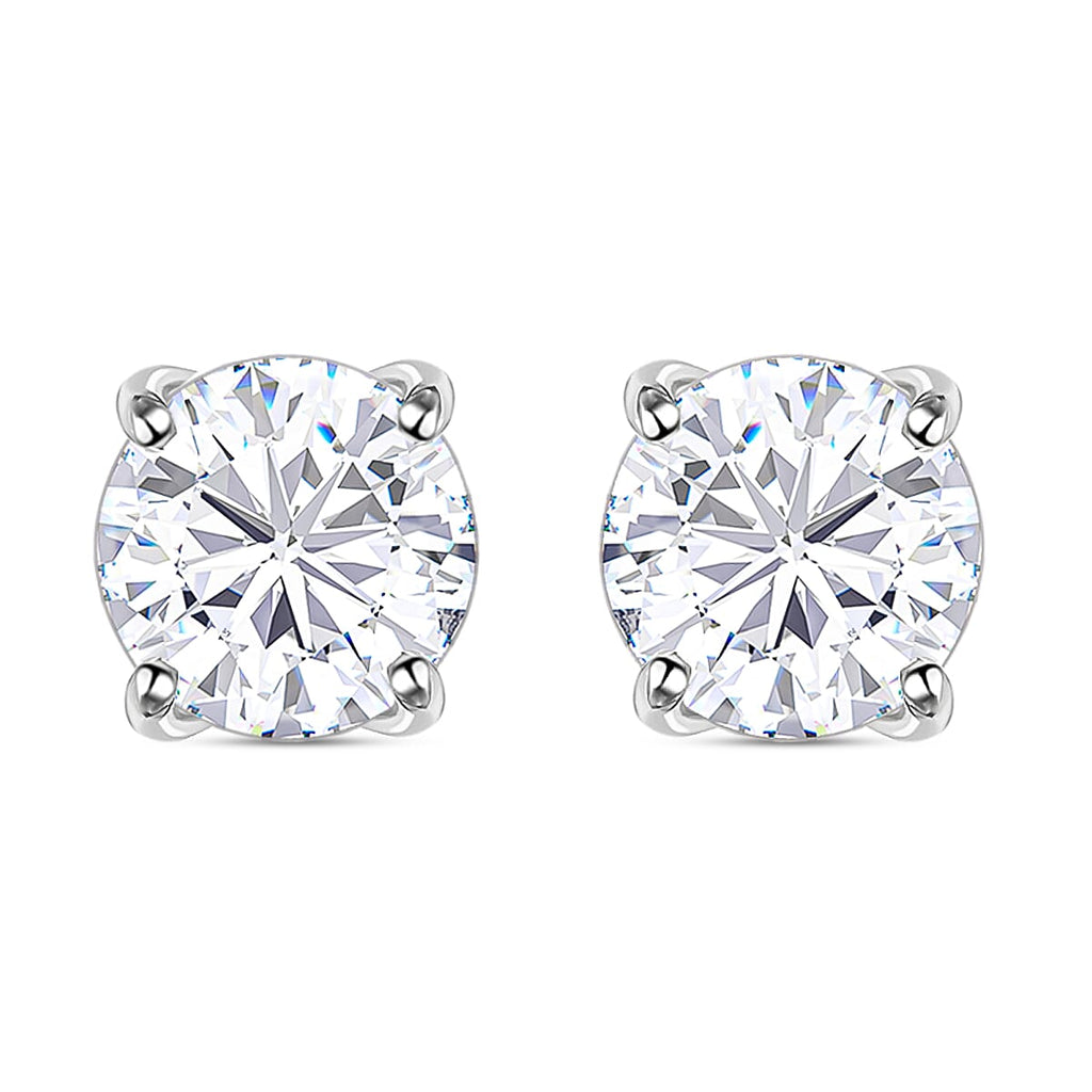 9K White Gold Diamond (I3-G-H) Stud Earrings 0.20 Ct.