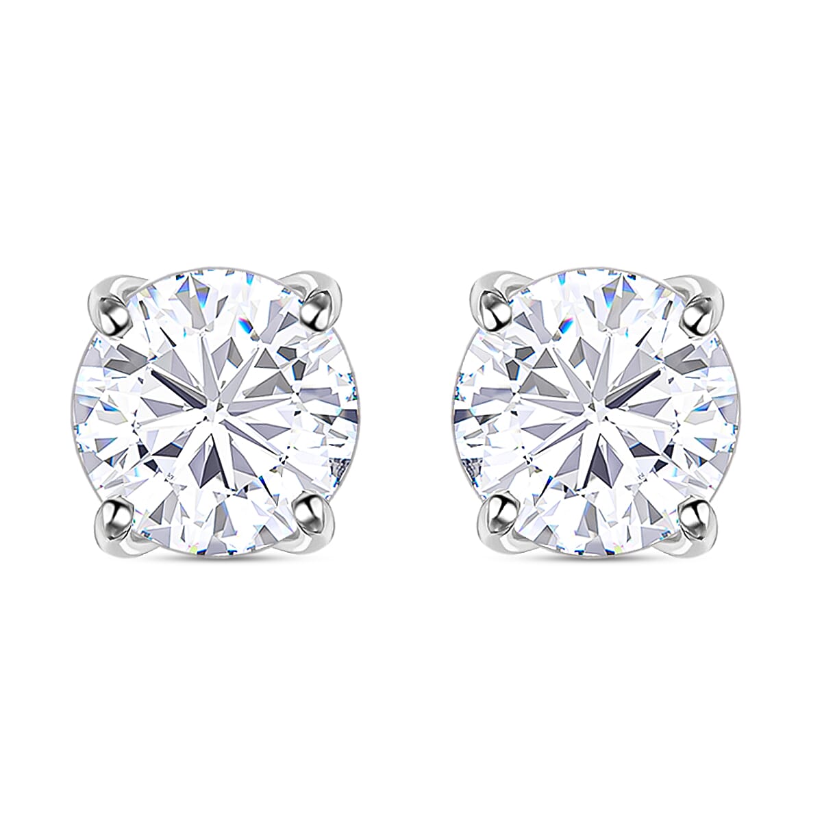 0.20 Ct Diamond Solitaire Stud Earrings in 9K White Gold I3 GH with Push Back 3393847 6