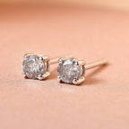 9K White Gold Diamond (I3-G-H) Stud Earrings 0.20 Ct.