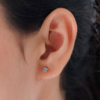 9K White Gold Diamond (I3-G-H) Stud Earrings 0.20 Ct.