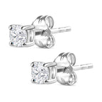 9K White Gold Diamond (I3-G-H) Stud Earrings 0.20 Ct.
