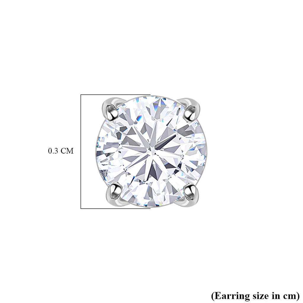 9K White Gold Diamond (I3-G-H) Stud Earrings 0.20 Ct.