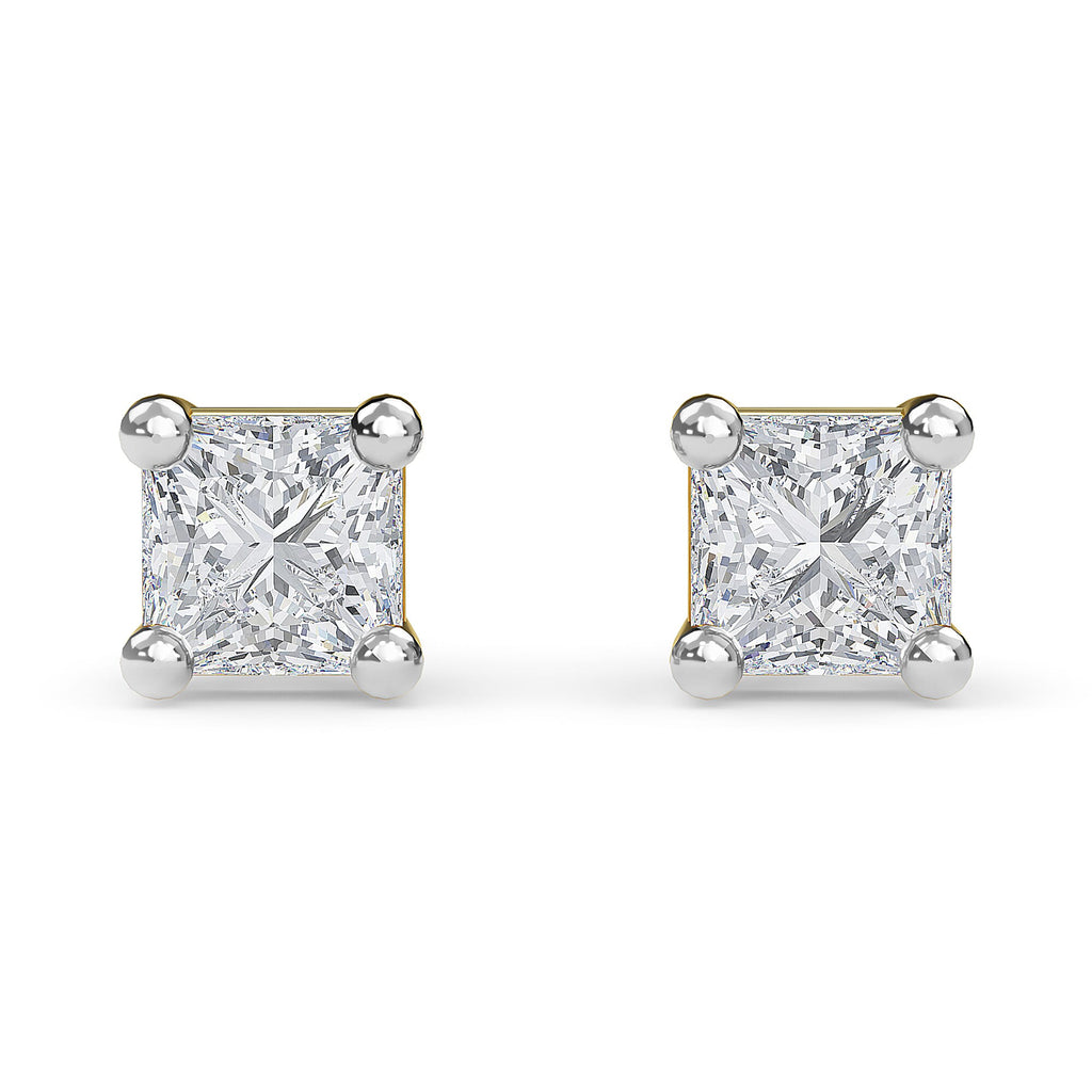 9K Yellow Gold SGL Certified Diamond (I3-G-H) Stud Earrings with Push Back 0.20 Ct.