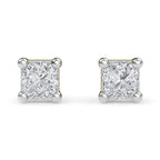 9K Yellow Gold SGL Certified Diamond (I3-G-H) Stud Earrings with Push Back 0.20 Ct.