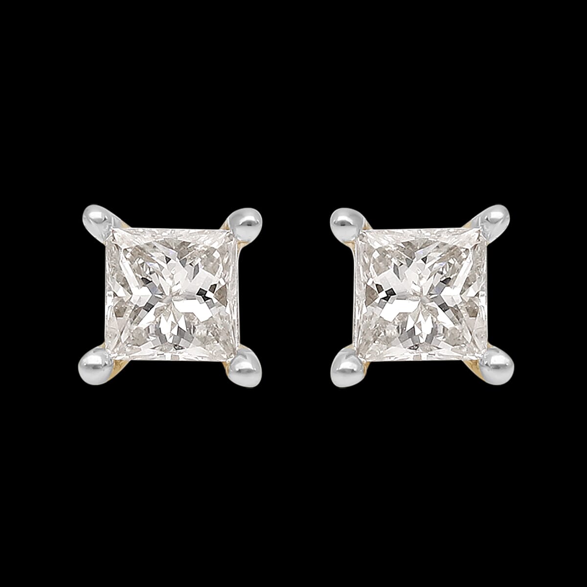 0.20 Ct. SGL Certified Diamond I3 G-H Solitaire Stud Earrings in 9K Yellow Gold 3675639 4