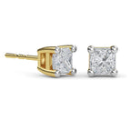 9K Yellow Gold SGL Certified Diamond (I3-G-H) Stud Earrings with Push Back 0.20 Ct.