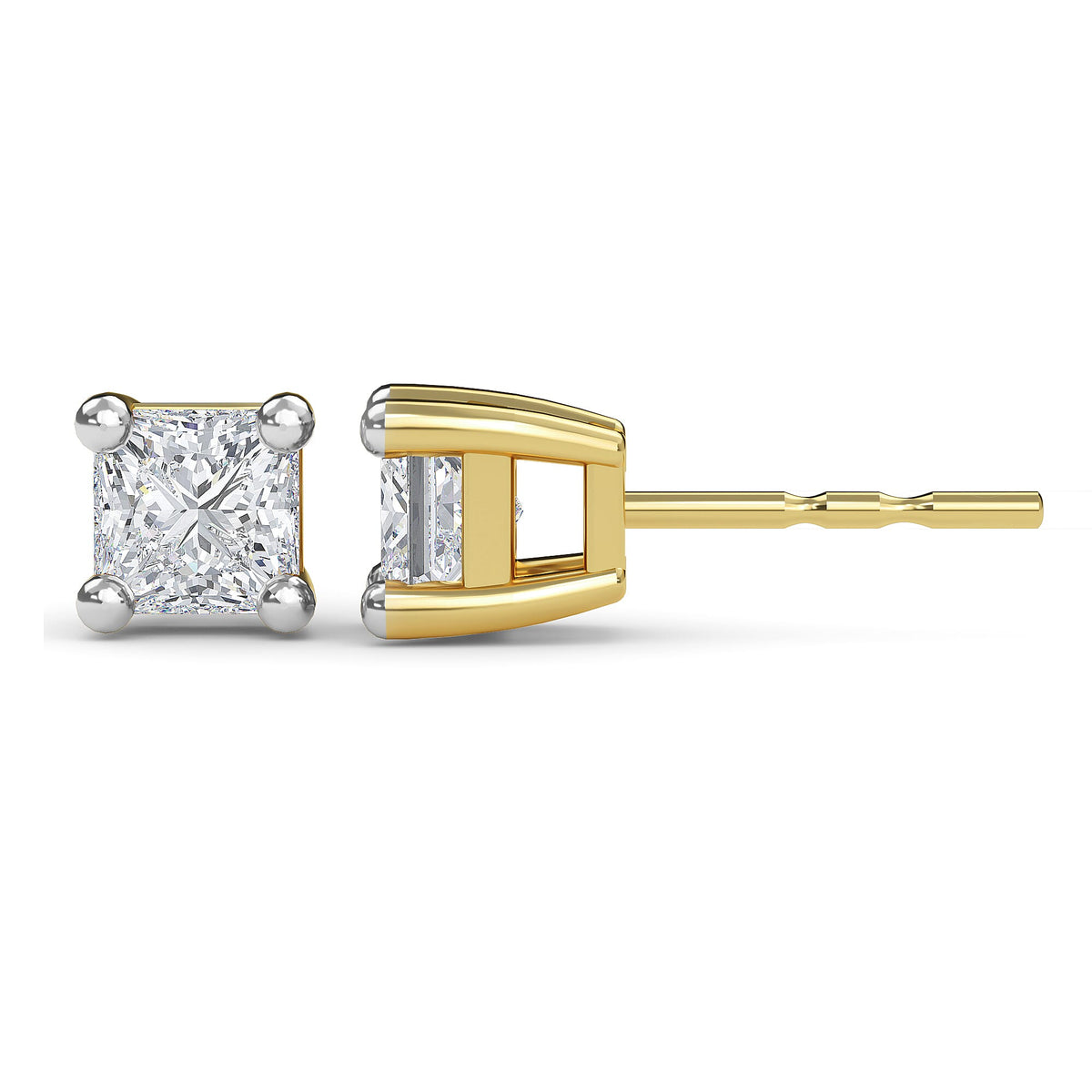 0.20 Ct. SGL Certified Diamond I3 G-H Solitaire Stud Earrings in 9K Yellow Gold 3675639 9