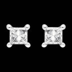 9K White Gold SGL Certified Diamond (I3-G-H) Stud Earrings with Push Back 0.20 Ct.