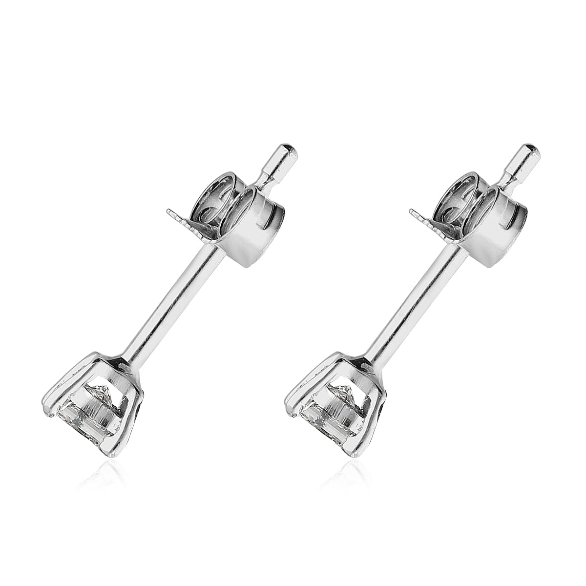 0.20 Ct.SGL Certified Diamond I3 G-H Solitaire Stud Earrings in 9K White Gold 3675648 8