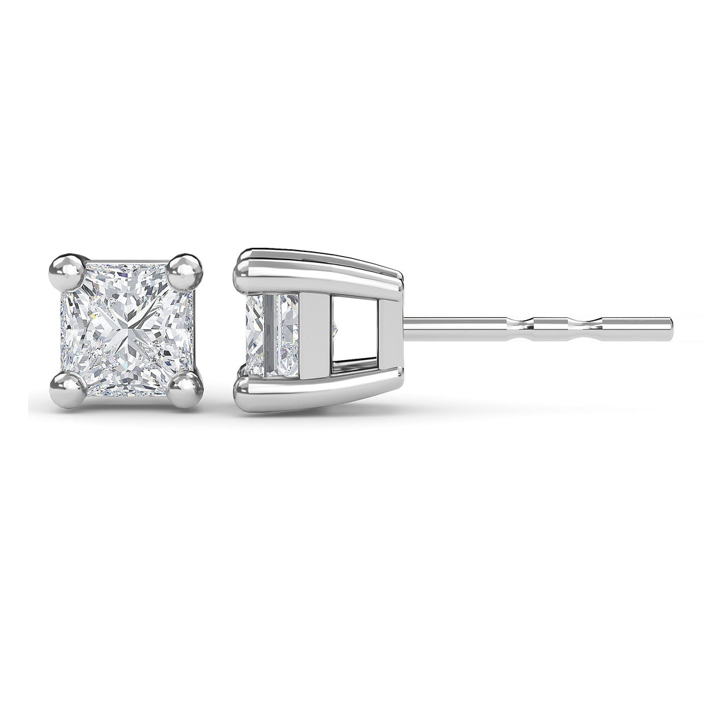 9K White Gold SGL Certified Diamond (I3-G-H) Stud Earrings with Push Back 0.20 Ct.