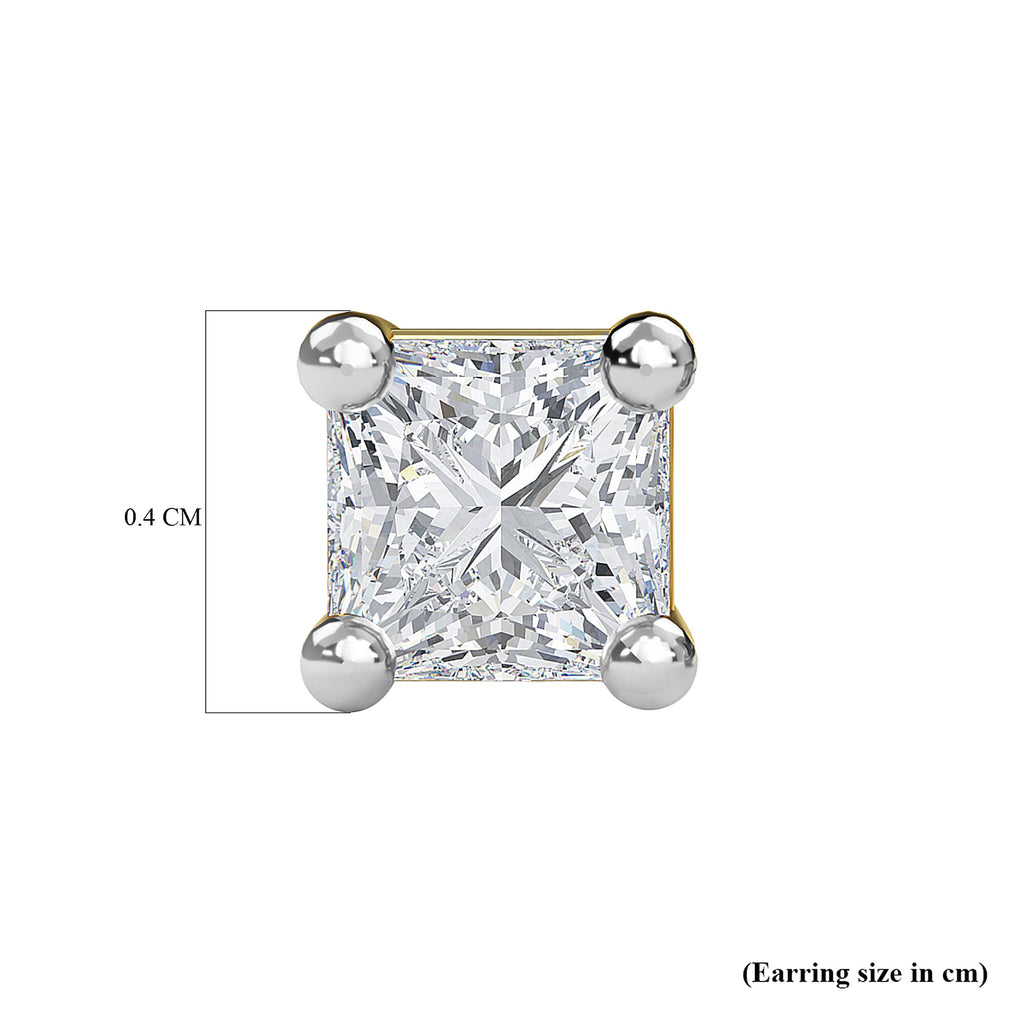 9K White Gold SGL Certified Diamond (I3-G-H) Stud Earrings with Push Back 0.20 Ct.