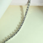 Diamond Tennis Bracelet (Size - 7.5) with Lobster Clasp in Platinum Overlay Sterling Silver 0.25 Ct, Silver Wt. 7.54 Gms