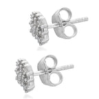Diamond (Bgt) Stud Earrings (with Push Back) in Platinum Overlay Sterling Silver 0.205 Ct.